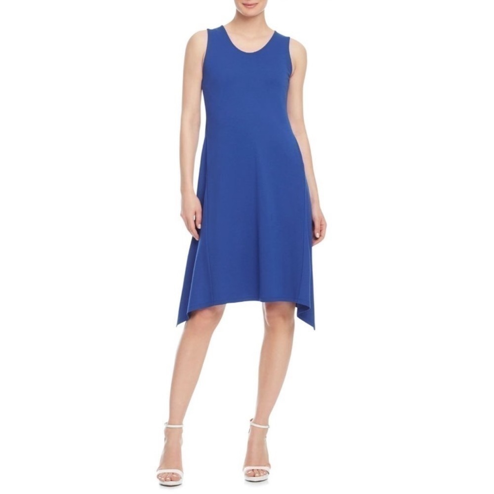 Anne Klein Serenity Knit Swing MIDI Dress Magritte Blue